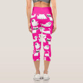 Ghost-Frettehund rosa Capri Leggings (Rückseite)