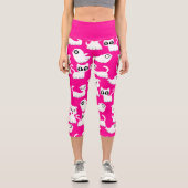 Ghost-Frettehund rosa Capri Leggings (Vorderseite)