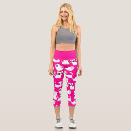 Ghost-Frettehund rosa Capri Leggings