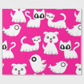 Ghost-Frettehund rosa Geschenkpapier (Flach)
