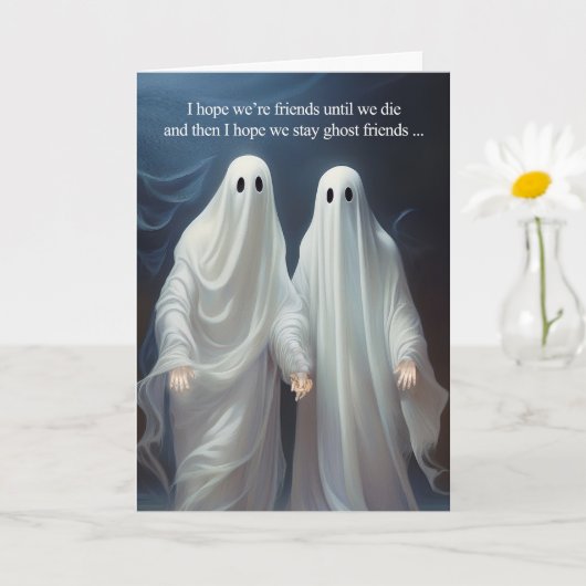 Ghost Friends and Silly Message Funny Friendship Karte (Kleine Pflanze)