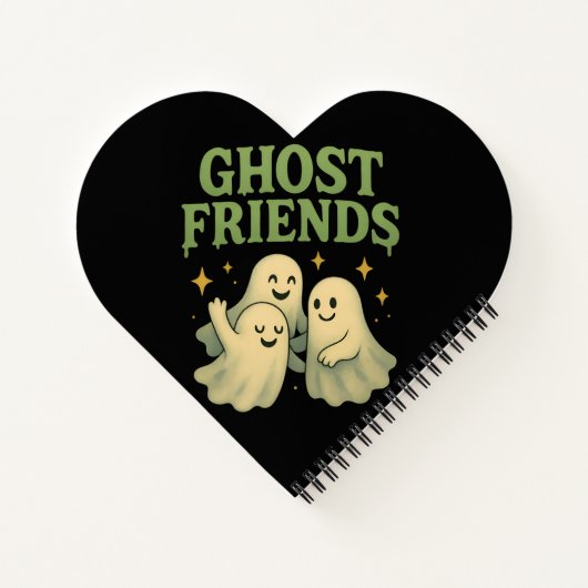 Ghost Friends - Black Spiral Notebook Notizblock (Rückseite)
