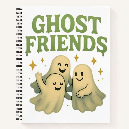 Ghost Friends - White Spiral Notebook Notizblock (Vorderseite)