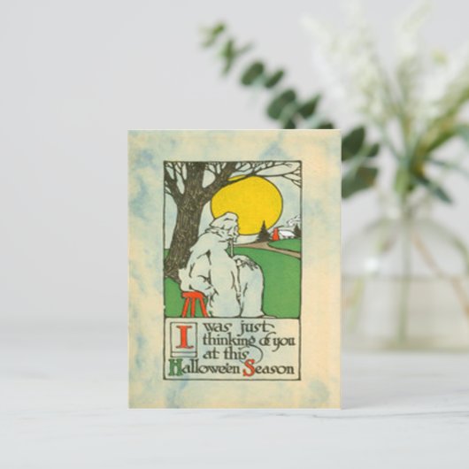 Ghost Full Moon Tree Postkarte (Stehend Vorderseite)