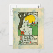 Ghost Full Moon Tree Postkarte (Vorne/Hinten)