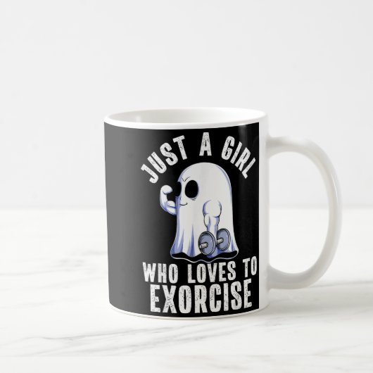 Ghost Funny Gym Workout Bodybuilding Soky Hallowee Kaffeetasse (Rechts)