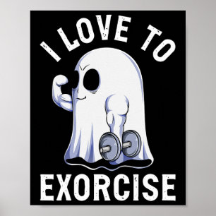 Ghost Funny Gym Workout Bodybuilding Spaß Spooky Poster