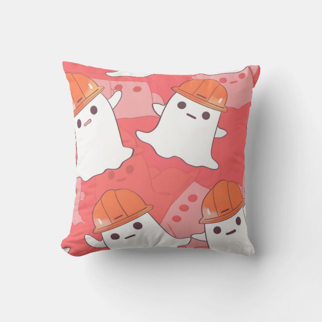 Ghost für niedliche Bauarbeiter Kissen (Vorderseite)