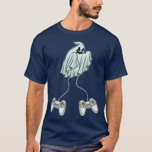 Ghost Gamer Lazy Halloween Kostüm Videogame Contr T-Shirt