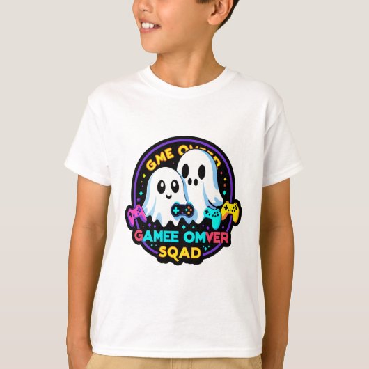 Ghost Gamer Squad - Retro Arcade Halloween-T-Shirt T-Shirt (Vorderseite)