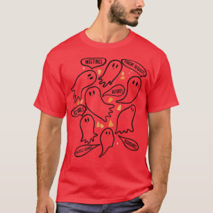 Ghost-Geist-Gespenst lustige beängstigende Hallo T-Shirt