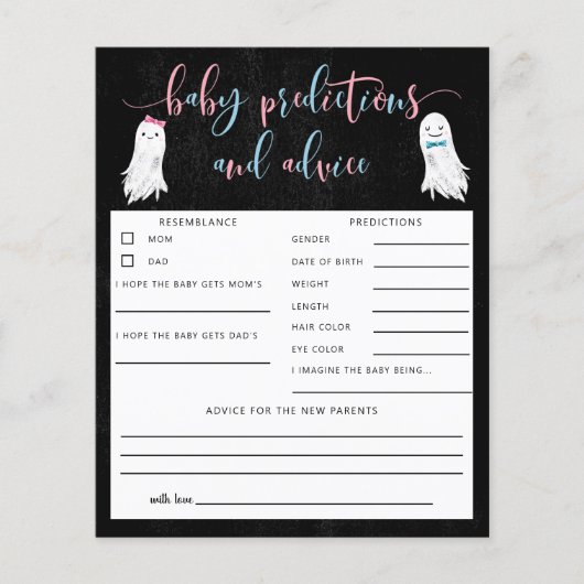 Ghost Gender Offenlegung Baby-Vorhersagen und Rats (Vorderseite)