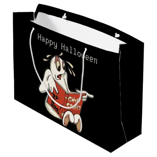 Ghost-Geschenktasche Halloween Große Geschenktüte (Rückseite Schrägansicht)