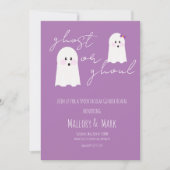 Ghost Ghoul Halloween-Party Gender Reveal Lila Einladung (Vorderseite)