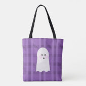 Ghost Ghoul Lila Kariertes Halloween Tasche (Rückseite)