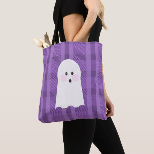 Ghost Ghoul Lila Karo Halloween Tasche