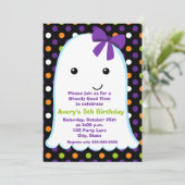 Ghost Girl Halloween | Kinder Halloween Geburtstag Einladung (Stehend Vorderseite)