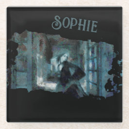 Ghost Girl in Blue – Haunting Surreal Art Glasuntersetzer