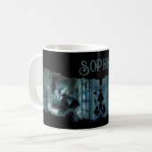 Ghost Girl in Blue – Haunting Surreal Art Kaffeetasse (Vorderseite Links)