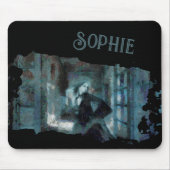 Ghost Girl in Blue – Haunting Surreal Art Mousepad (Vorne)