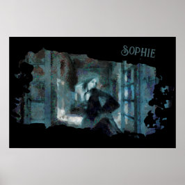 Ghost Girl in Blue – Haunting Surreal Art Poster