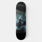Ghost Girl in Blue – Haunting Surreal Art Skateboard (Vorderseite)