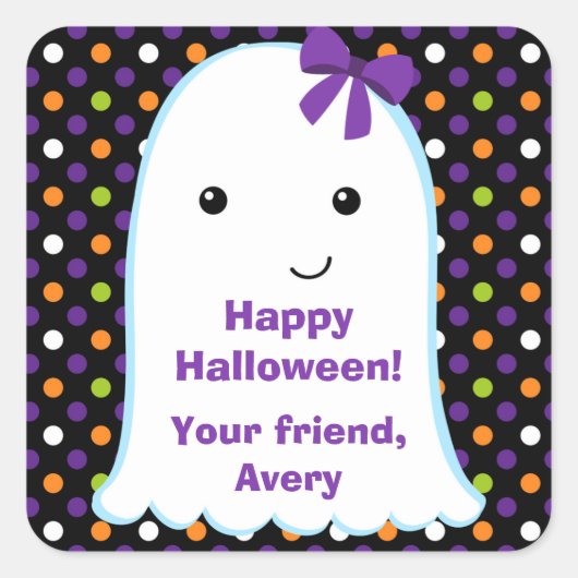 Ghost Girl | Kids Halloween Sticker (Vorderseite)