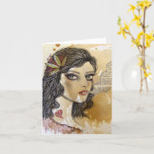 Ghost Girl Notecard Karte (Gelbe Blume)