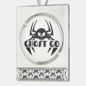 Ghost Go Spooky Jahreszeit Banner-Ornament Silber (Links)