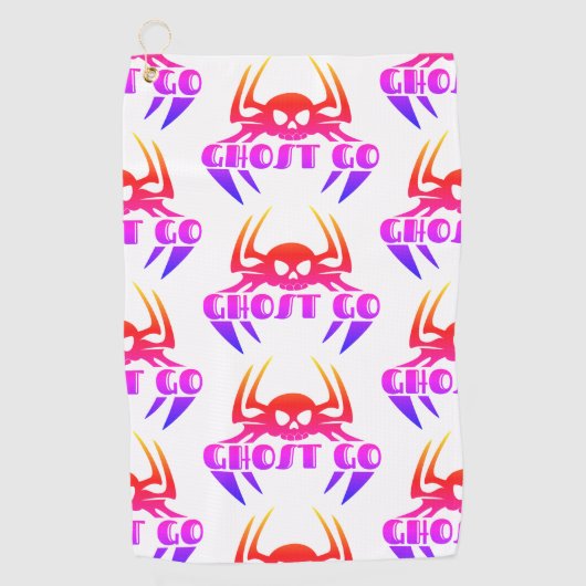 Ghost Go Spooky Jahreszeit Golfhandtuch (Vorderseite)