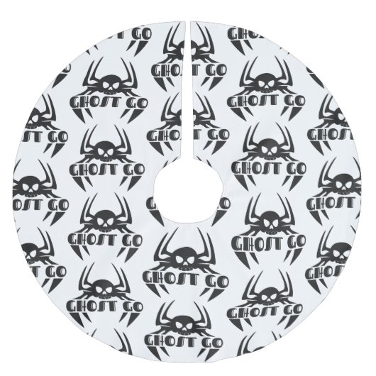 Ghost Go Spooky Jahreszeit Polyester Weihnachtsbaumdecke (Vorderseite)