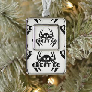 Ghost Go Spooky Jahreszeit Rahmen-Ornament Silber