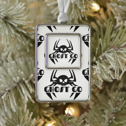 Ghost Go Spooky Jahreszeit Rahmen-Ornament Silber (Baum)