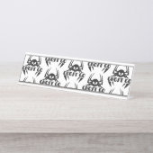 Ghost Go Spooky Jahreszeit Schreibtischnamensplakette (Vorderseite )