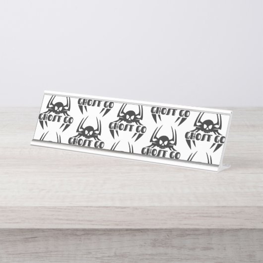Ghost Go Spooky Jahreszeit Schreibtischnamensplakette (Vorderseite )