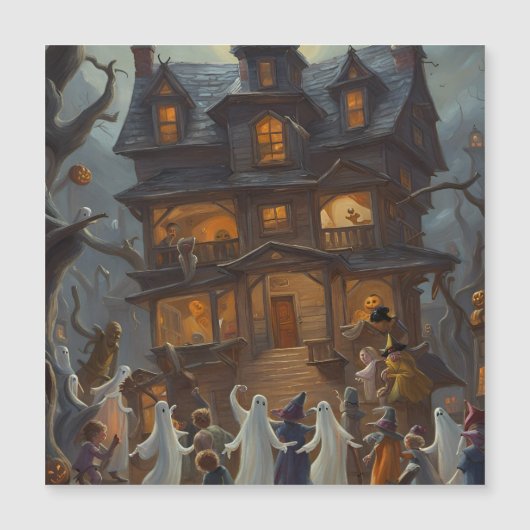Ghost, Goblins und Hexen-Halloween-Party Magnetkarte (Vorderseite)