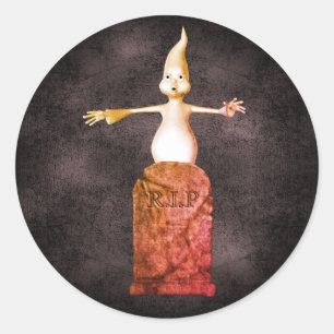Ghost Grabstein Halloween Funny  Runder Aufkleber
