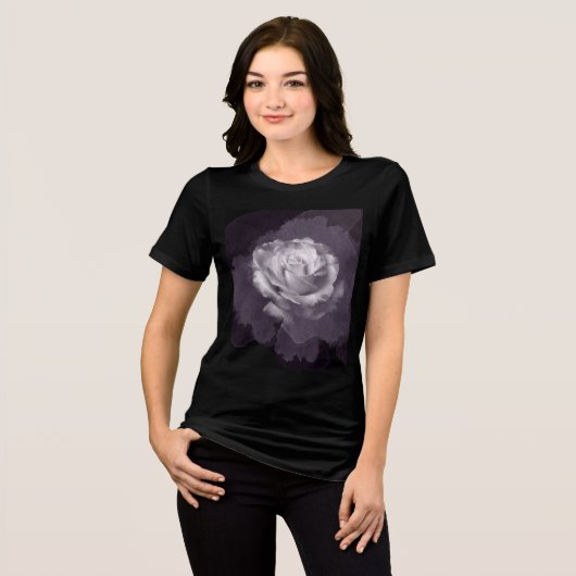 Ghost-graue Rose Tri-Blend Shirt (Vorderseite voll)