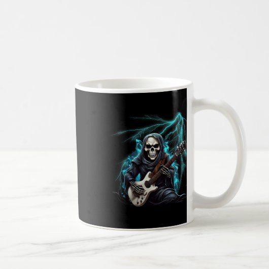 Ghost Guitar Cool Guitar Player Skeleton Hands Gui Kaffeetasse (Rechts)