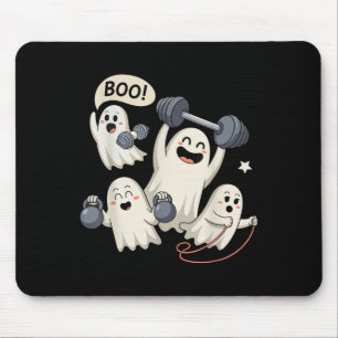 Ghost Gym Halloween Workout Fitness Weightlift Mousepad