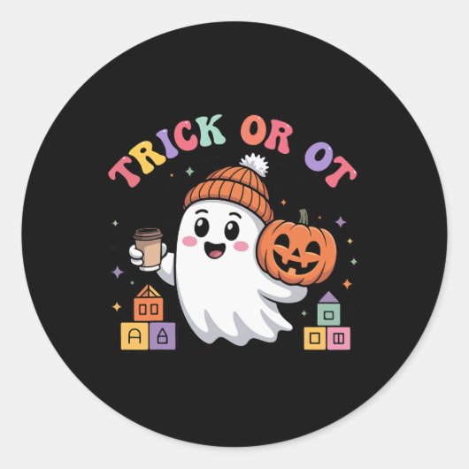 Ghost Hall für Trick oder Ot Spooky-Arbeitstherapi Runder Aufkleber (Vorderseite)