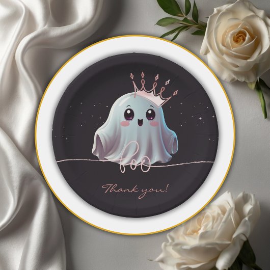 Ghost Halloween Baby Dusche Little Boo Pappteller