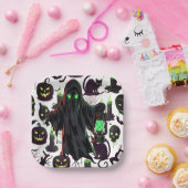 Ghost Halloween Black Pappteller (Party)