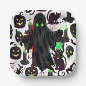 Ghost Halloween Black Pappteller (Vorderseite)