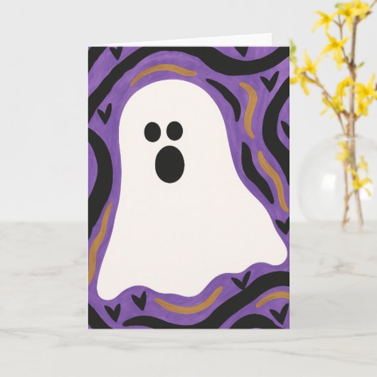 Ghost Halloween Blank Gruß Karte (Gelbe Blume)