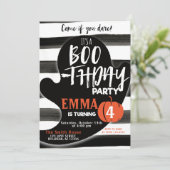 Ghost Halloween Boothday Party Einladung (Stehend Vorderseite)