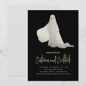 Ghost Halloween Cocktails Party Einladung (Vorne/Hinten)