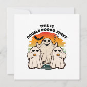 Ghost Halloween Costume Funny Boo Einladung (Rückseite)