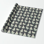 Ghost Halloween Dark Spooky Wrapping Paper Geschenkpapier (Ungerollt)
