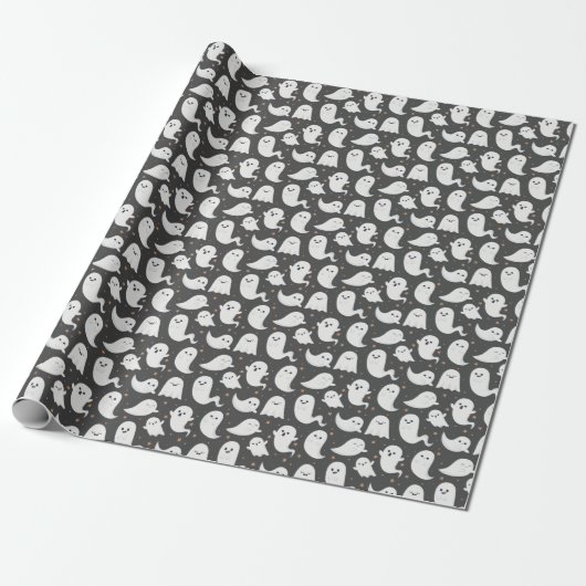 Ghost Halloween Dark Spooky Wrapping Paper Geschenkpapier (Ungerollt)